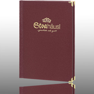 Speisekarte zum einklemmen von Papier A4 Buchleinen Bordeaux Speisekarte zum einklemmen von Papier A4 Buchleinen Bordeaux